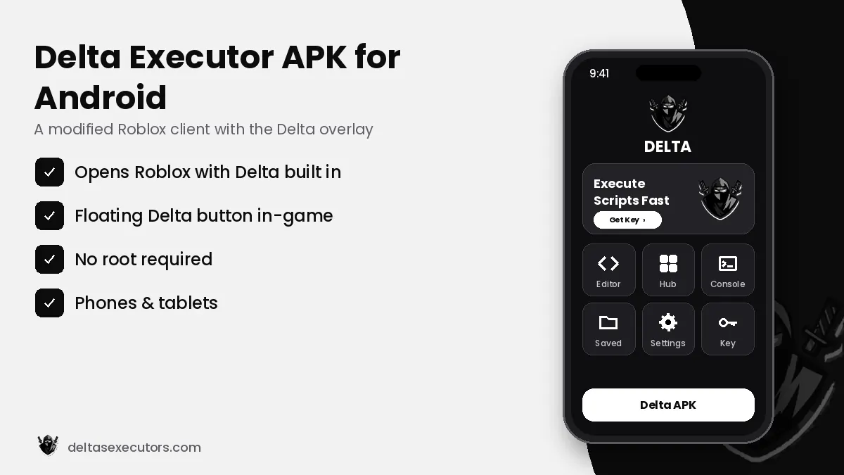 Delta Executor APK running on an Android phone