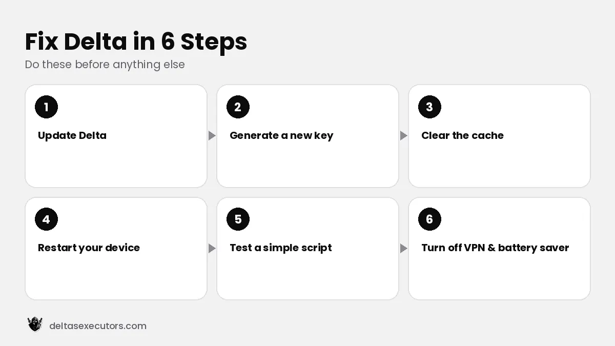 Six steps to fix Delta Executor not working