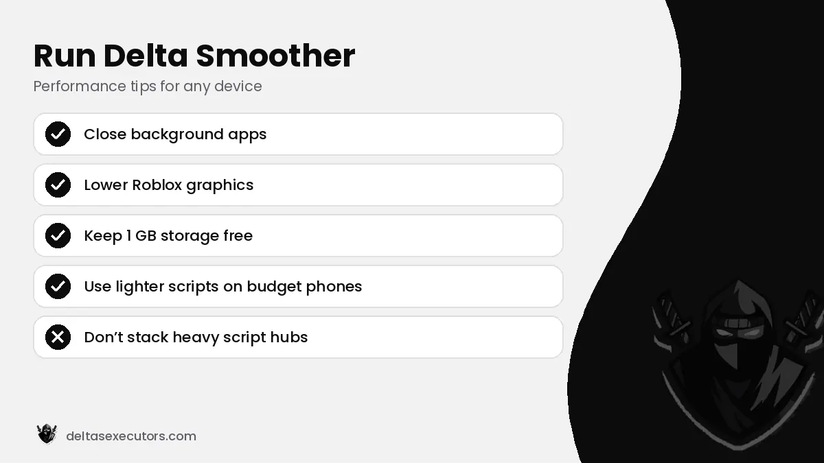 Delta Executor performance tips for low-end phones